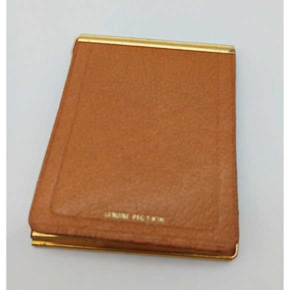 Vintage Schenley Whiskies Pig Skin Wallet Billfold Money Clip Advertising Tan - Picture 4 of 8